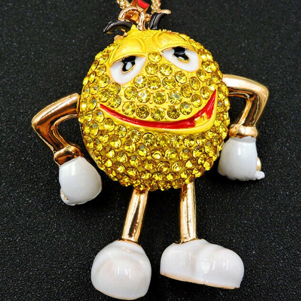 Yellow Crystal Double m CANDY Pendant Necklace